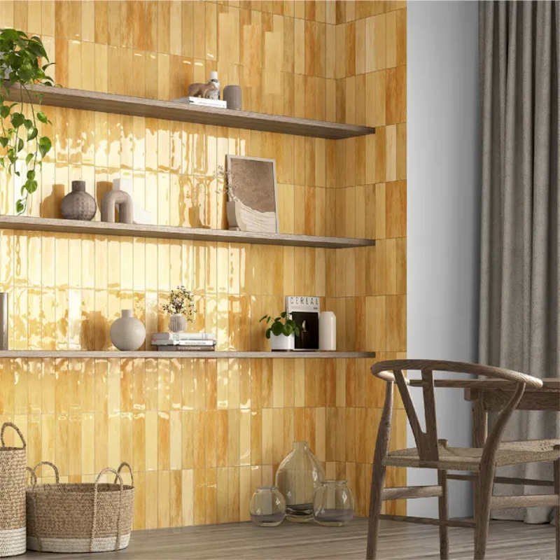 AZULEJO 30 X 60 PRECORTE BOSCO MOSTAZA BRILLO 1A (6PZA 1.08M CJ)