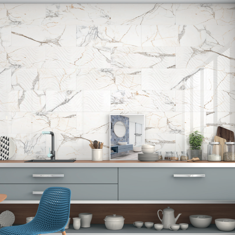 AZULEJO 25 X 75 CALACATTA BRILLO 1A (6PZA 1.13M CJ)