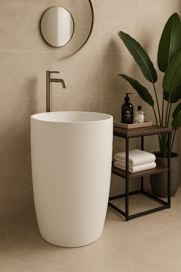 LAVAMANO DE PIE LSS ELIPSE WHITE 60X42