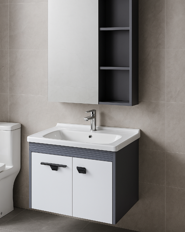 MUEBLE DE BAÑO CON ESPEJO REF. 5-60 GRIS