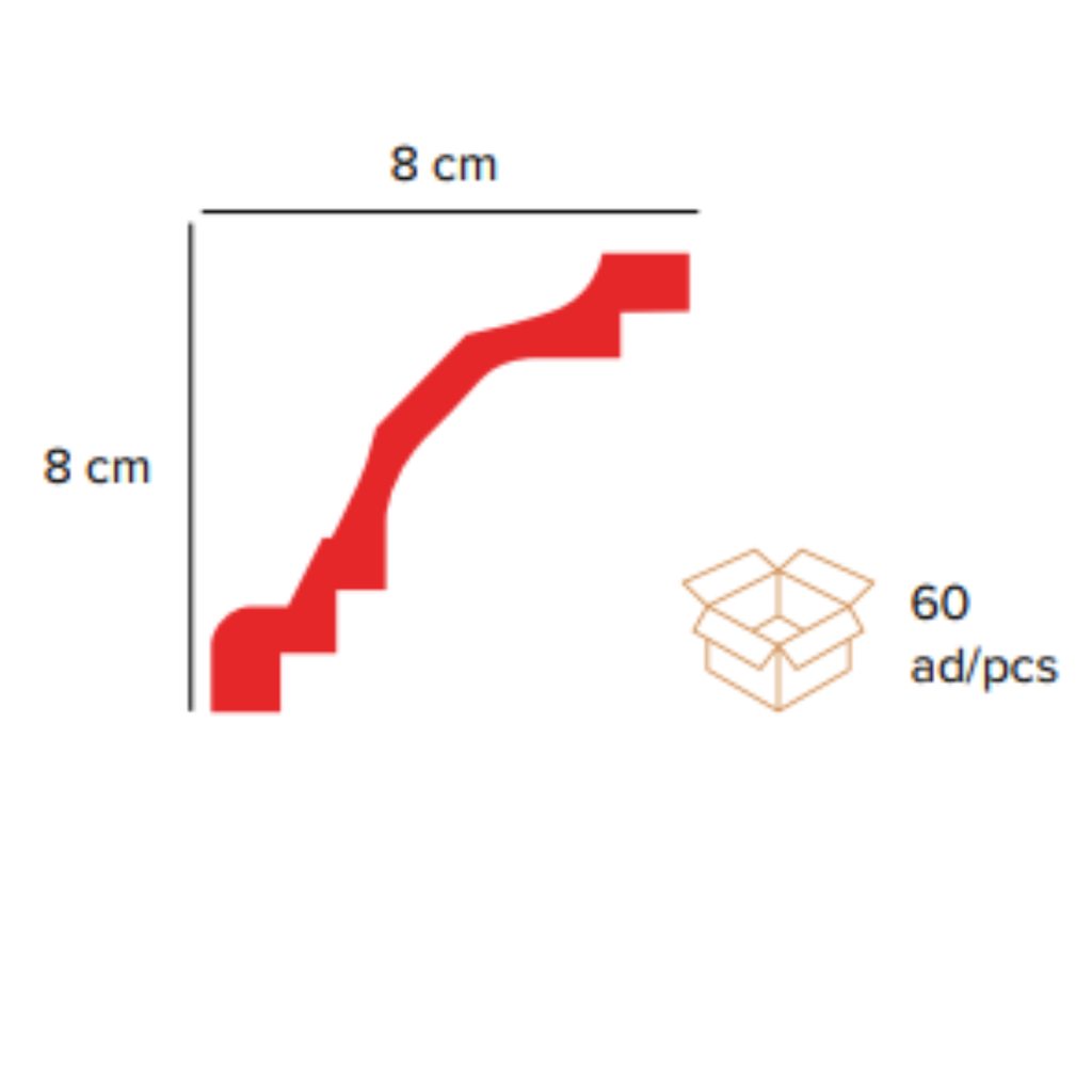 MOLDURA FOAM 8X8X200CM REF: TR-09 RAC