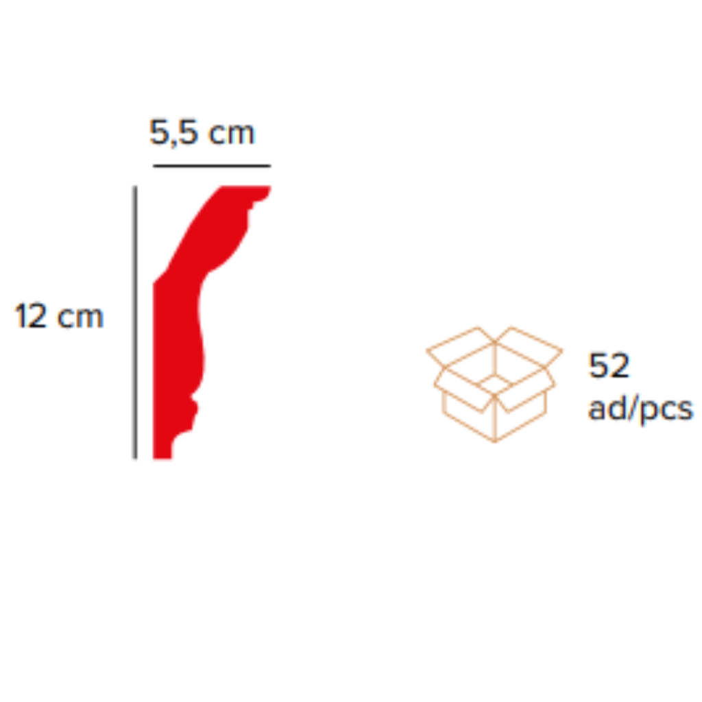 MOLDURA FOAM 12X5.5X200CM REF: TR-19 KARTAL