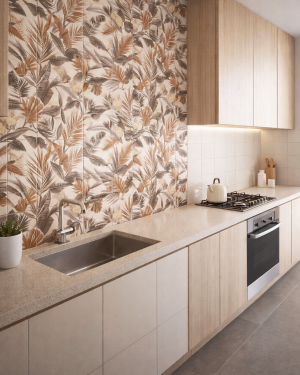 AZULEJO 30 X 90 BOUQUET MONTMARTRE SABLE RECTI. ( 1.08 MT2   4PZ CJ)