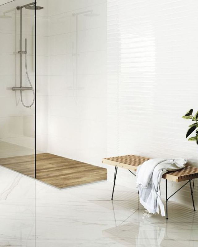 AZULEJO 30 X 90 DRIP BLANCO BRILLO B-THIN RECT. (1.62M)