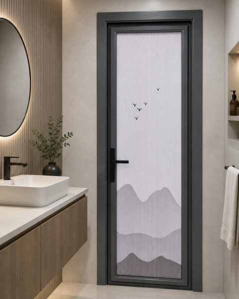 PUERTA DE ALUMINIO NEW 2 X 7 GRIS