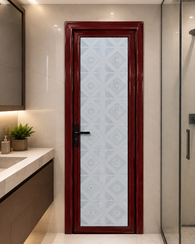 PUERTA DE ALUMINIO NEW 2 X 7 PALO ROSA