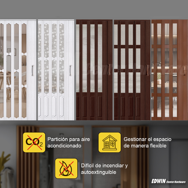 PUERTA PLEGABLE PVC REF. SY-28 TIPO ACORDION 2M X 1M