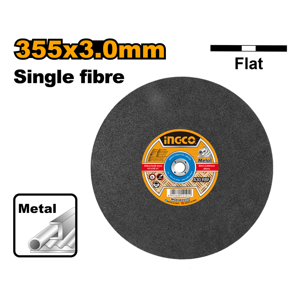 DISCO DE CORTE METAL ABRASIVO 14" X 1/8" X 1"