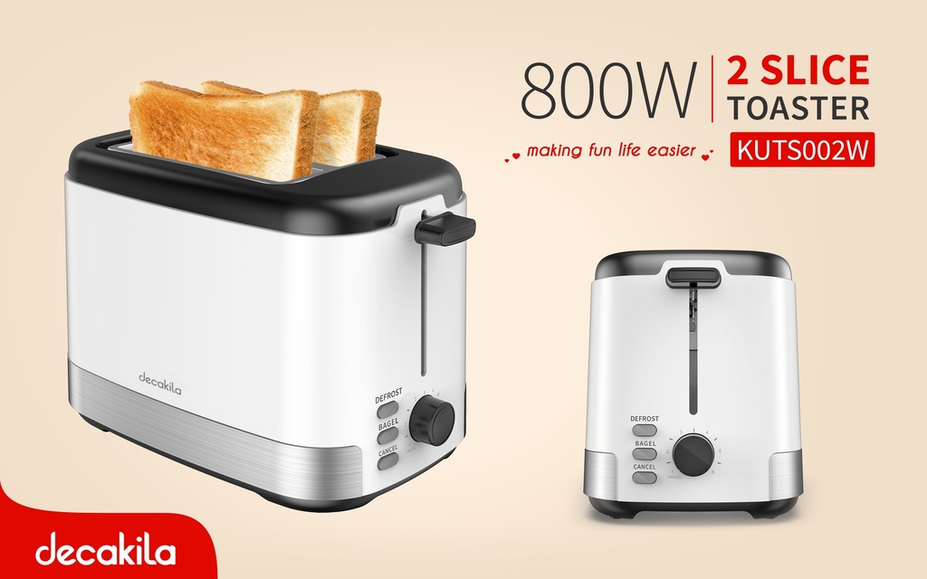 TOSTADORA DE PAN 2 REBANADAS 800W