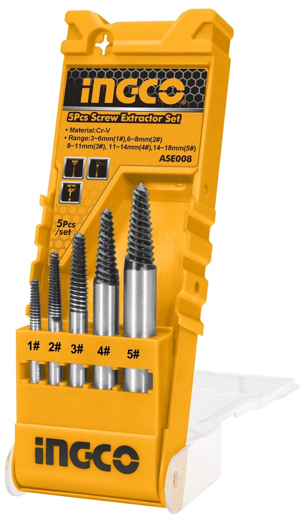 JUEGO EXTRACTOR DE TORNILLO 5 PCS