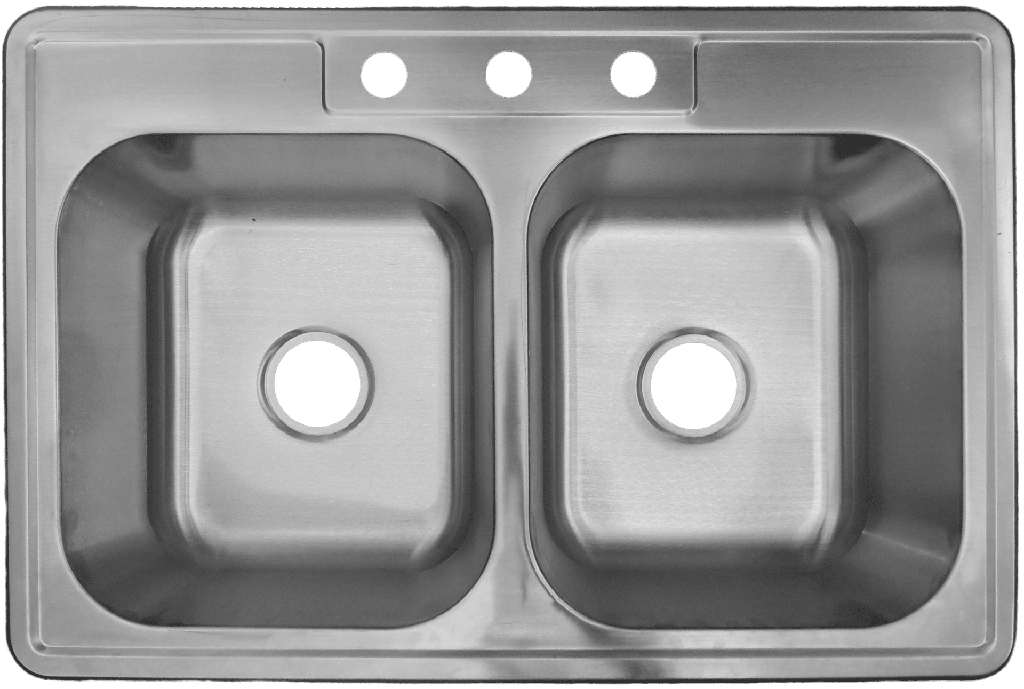 FREGADOR DOBLE HONDO 22" X 33"X8" KTD