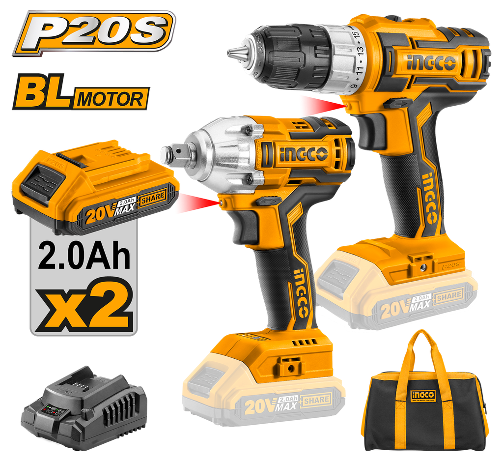 [AGOTADO] COMBO INGCO TALADRO Y LLAVE DE IMPACTO 20V