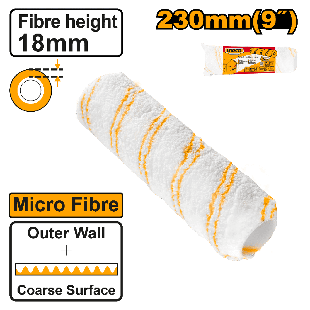 MOTA MICROFIBRA 9" X 17MM EXTERIOR