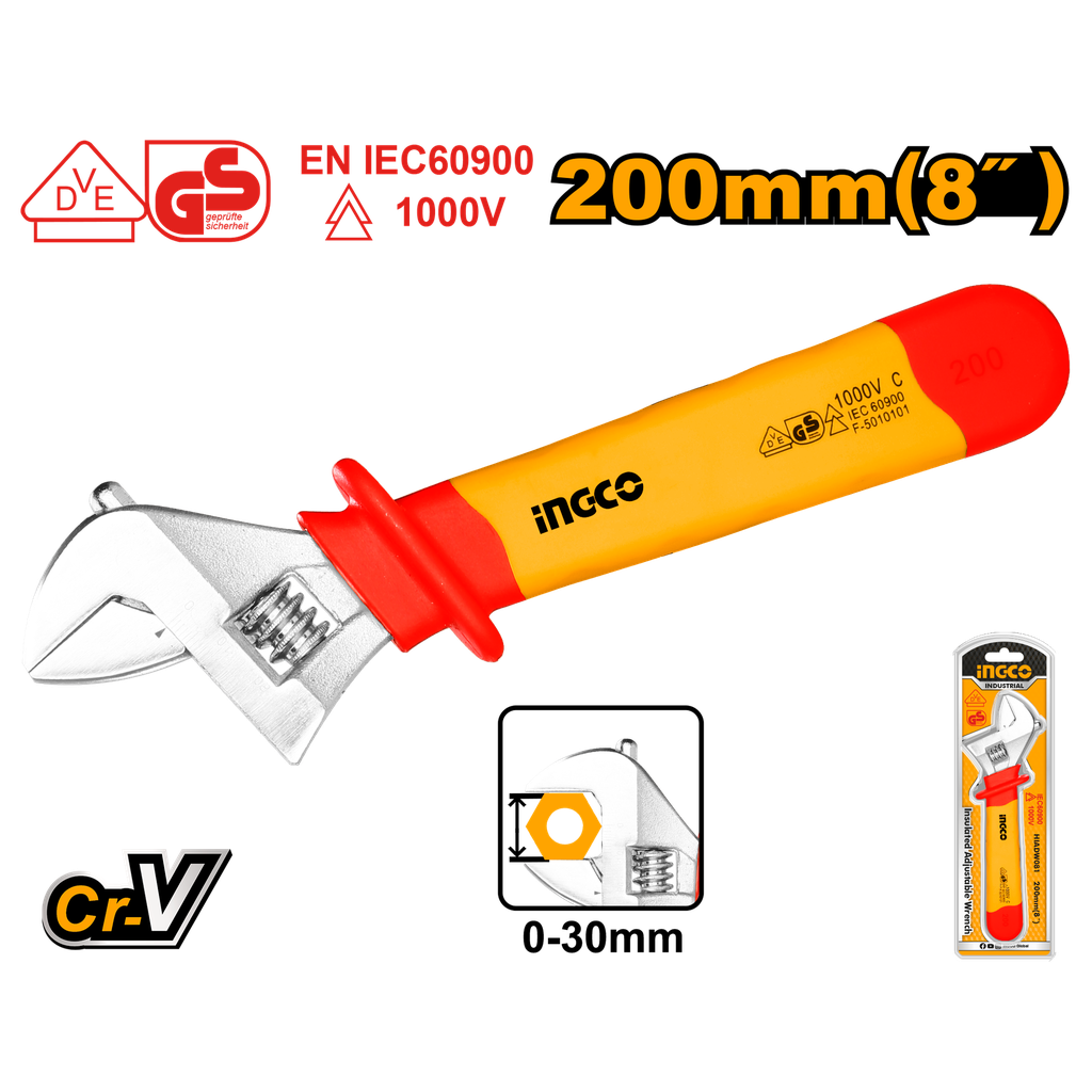 LLAVE AJUSTABLE AISLADO 8"