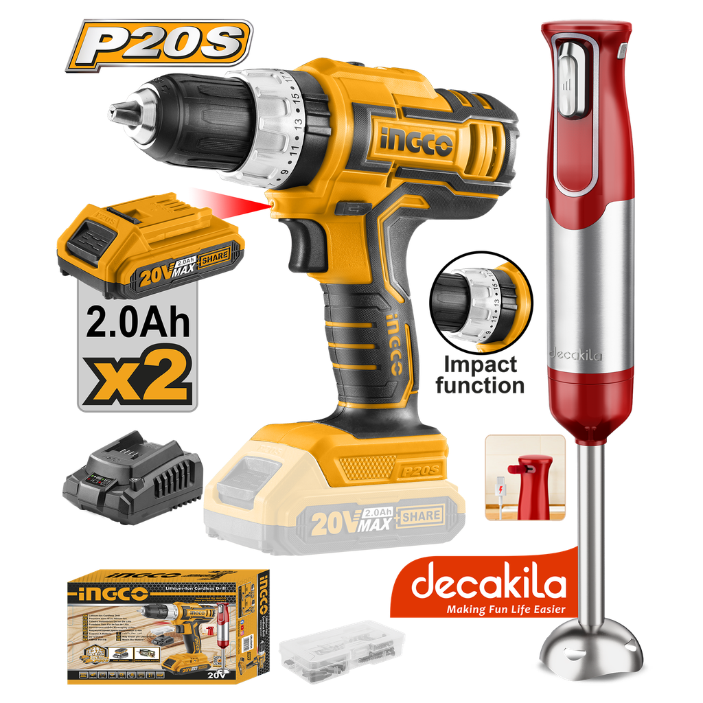 COMBO INGCO DECAKILA TALADRO BATIDOR