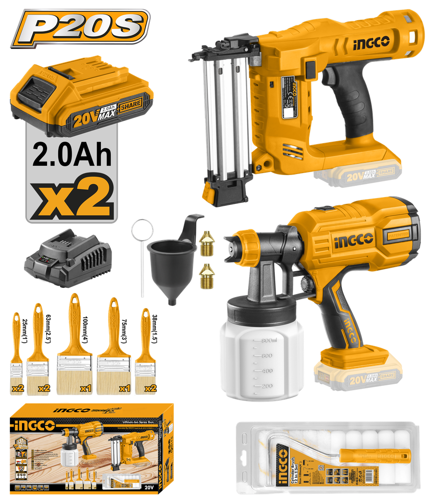 COMBO INGCO CLAVADORA,  PISTOLA SPRAY