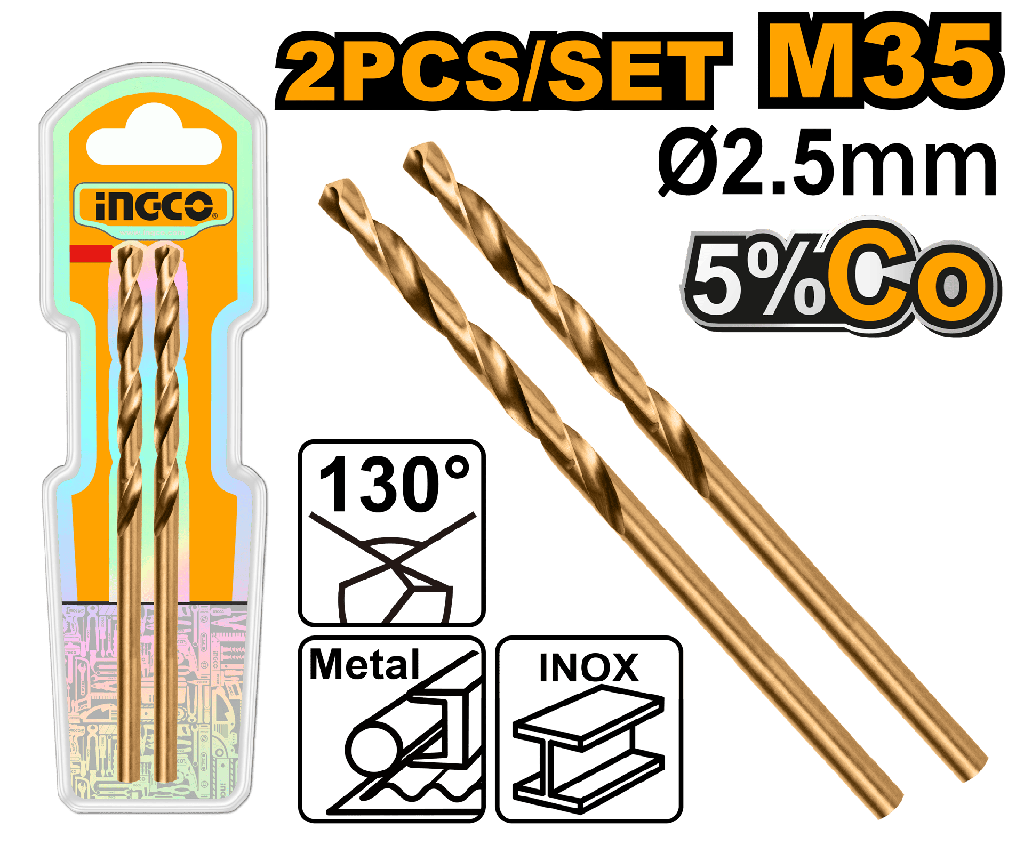 BROCA DE HSS COBALTO M35 PARA METAL 3/32"