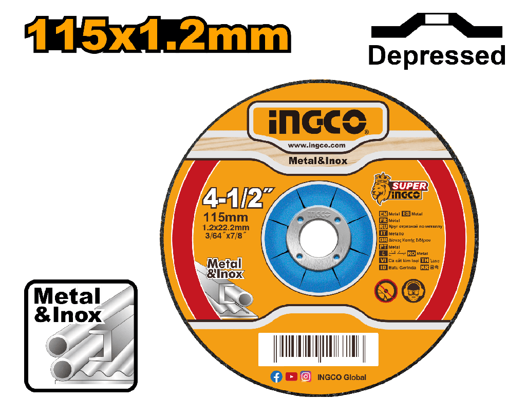 DISCO DE CORTE METAL 4-1/2" X 7/8"
