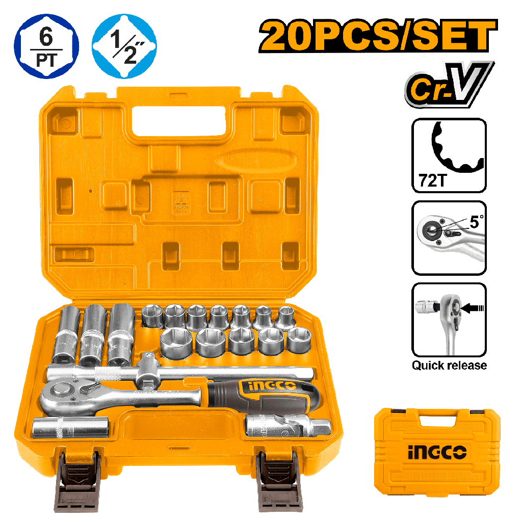 JUEGO DE SOCKET 1/2" 20PCS