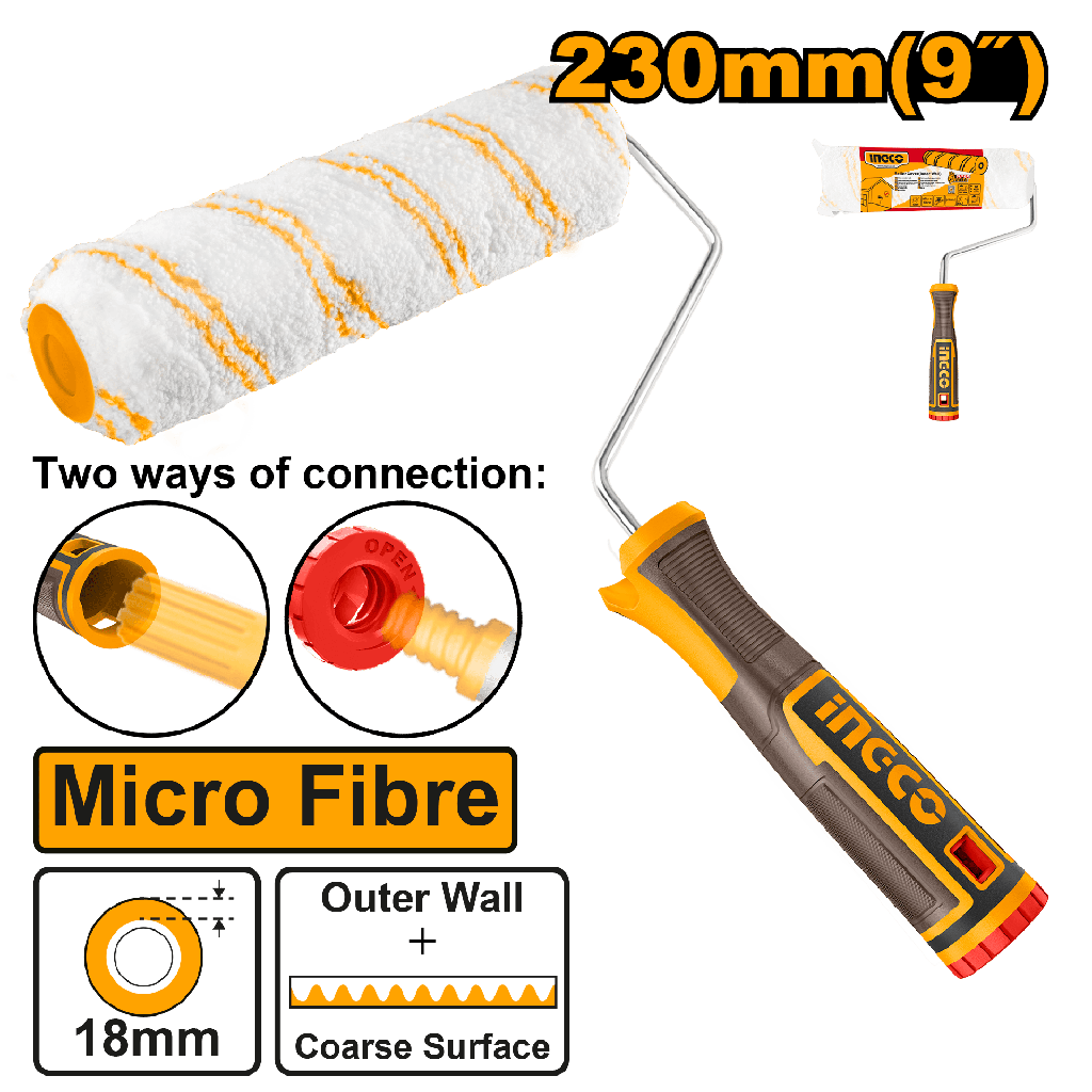 RODILLO CON MOTA MICROFIBRA 9" X 18MM EXTERIOR