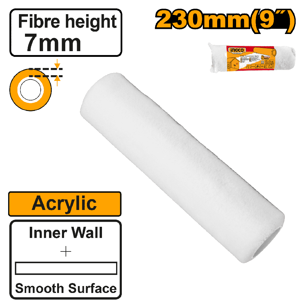 MOTA ACRILICA 9" X 7MM INTERIOR