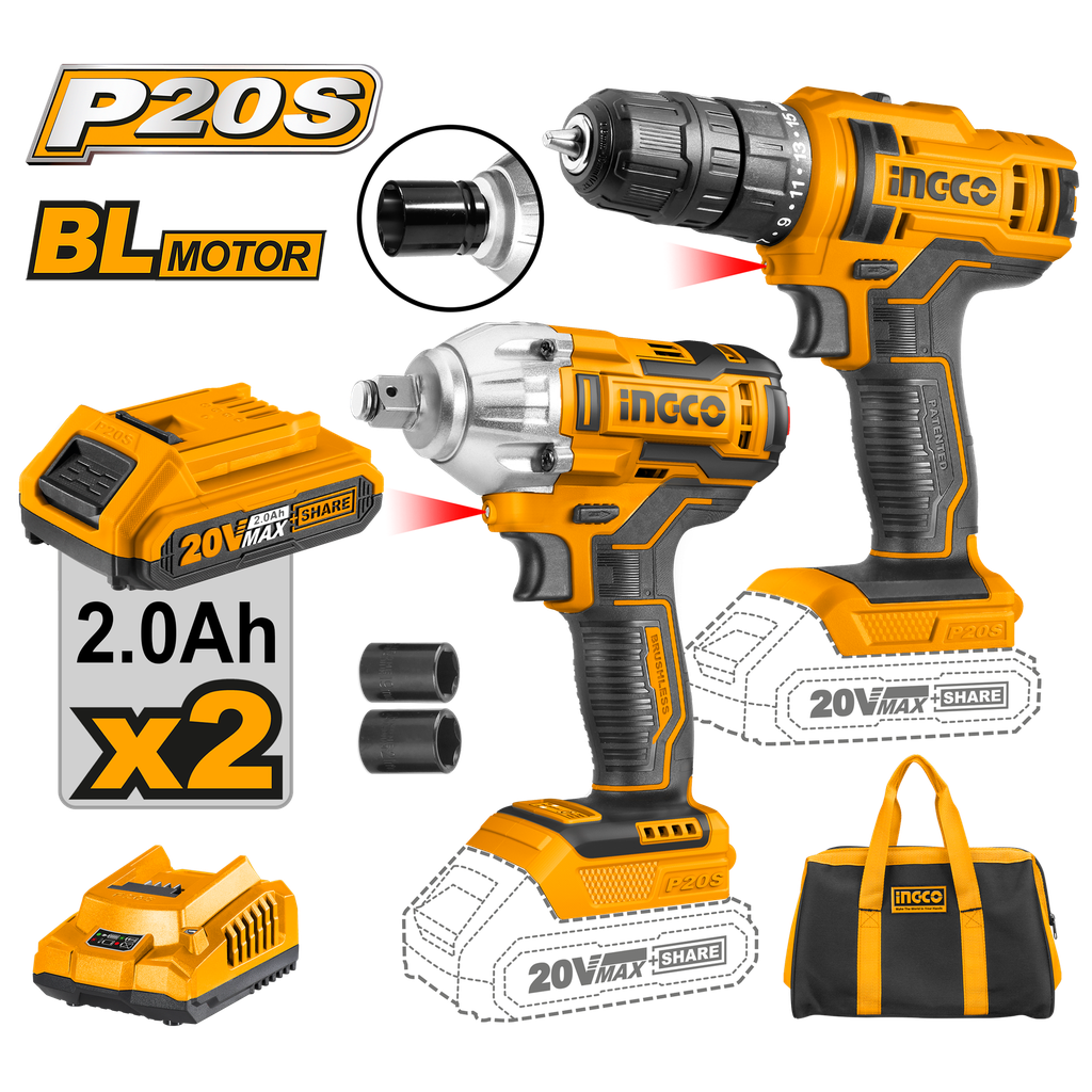 COMBO INGCO TALADRO IMPACTO Y TALADRO 20V