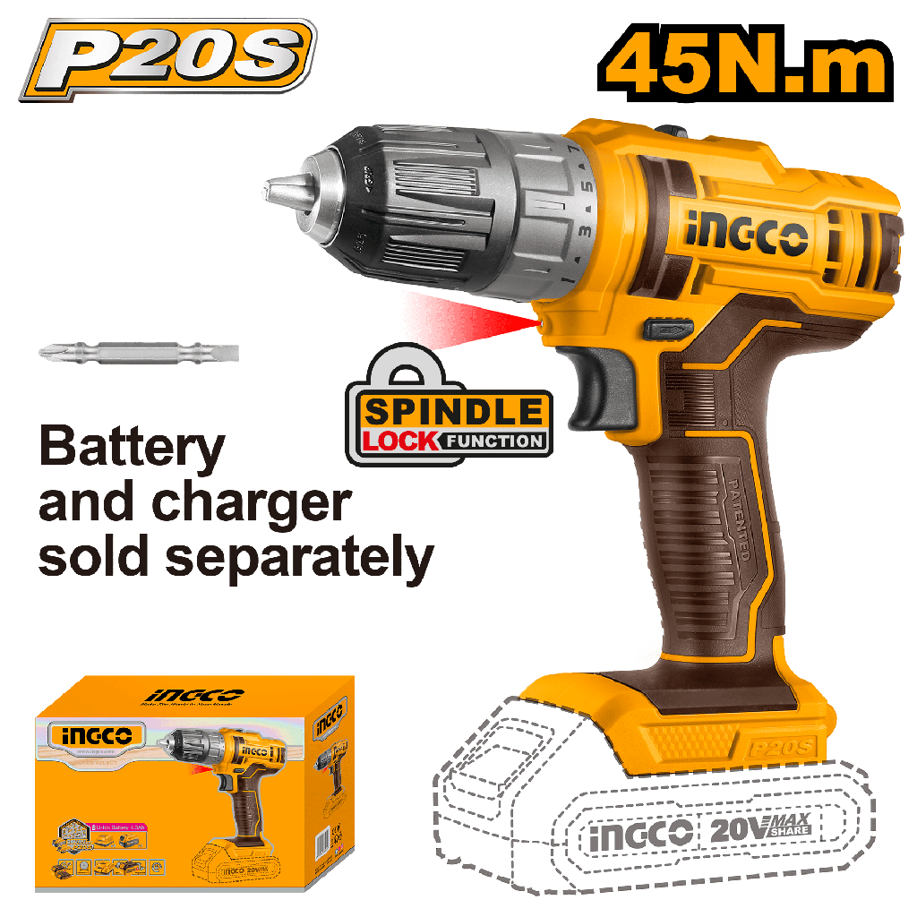 TALADRO LITIO 20V 3/8"