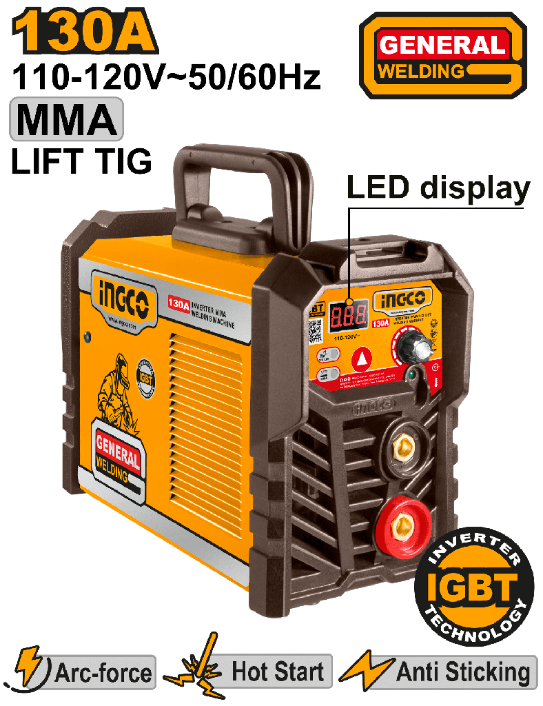 MAQUINA DE SOLDAR INVERTER MMA/TIG LIFT 110V 130A