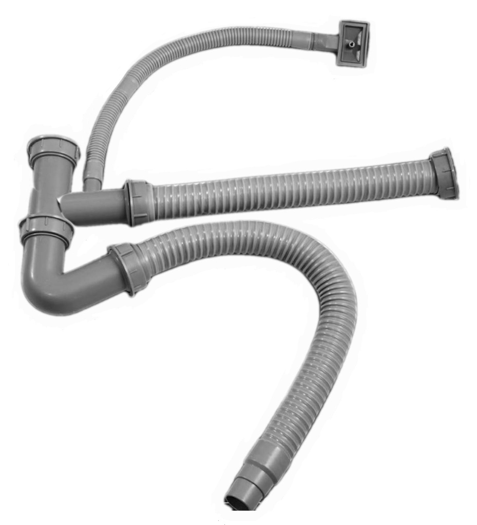 TRAMPA FLEXIBLE DOBLE PARA FREGADOR CON RESPIRADERO