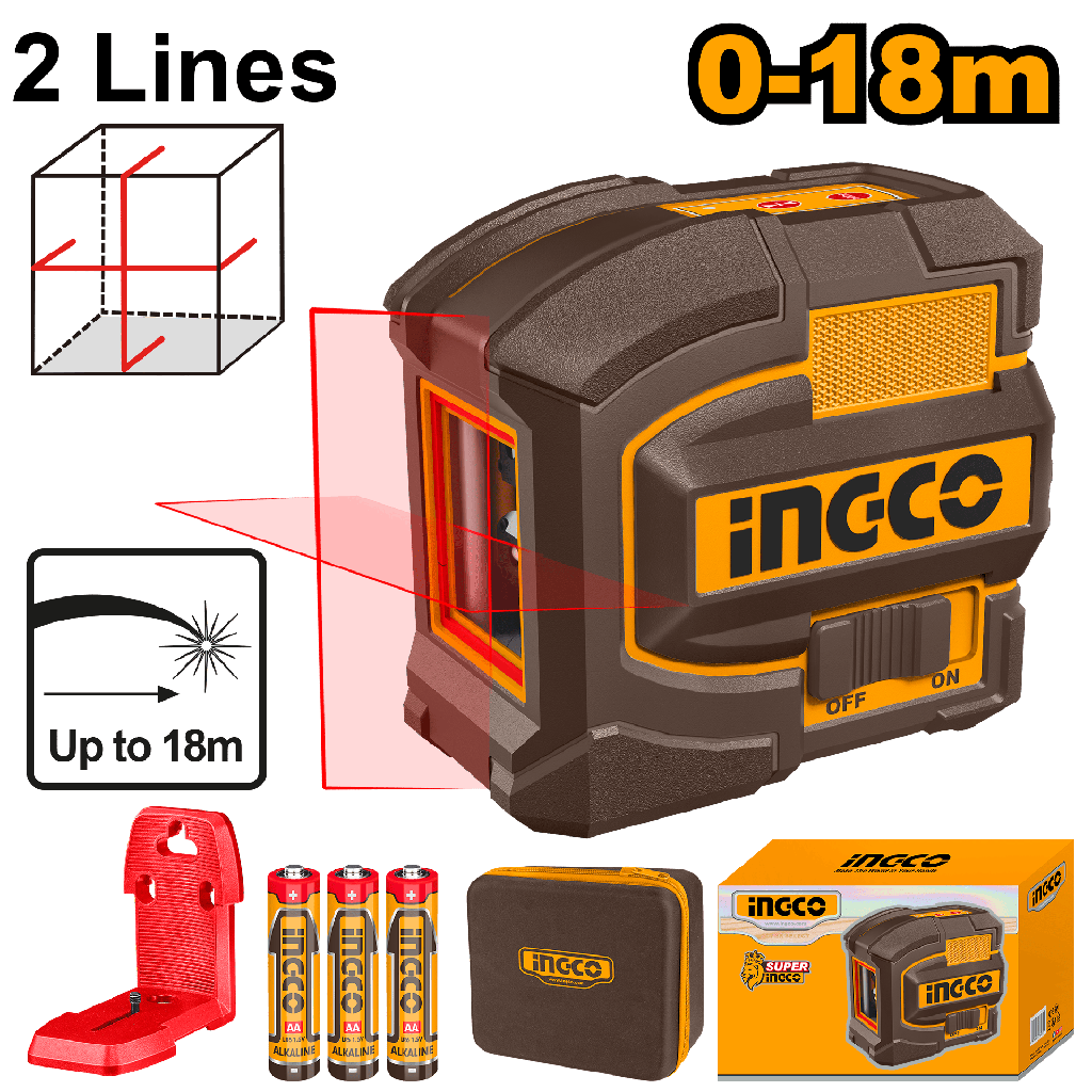 AUTONIVELADOR LASER ROJO 2 LINEAS 0-18M
