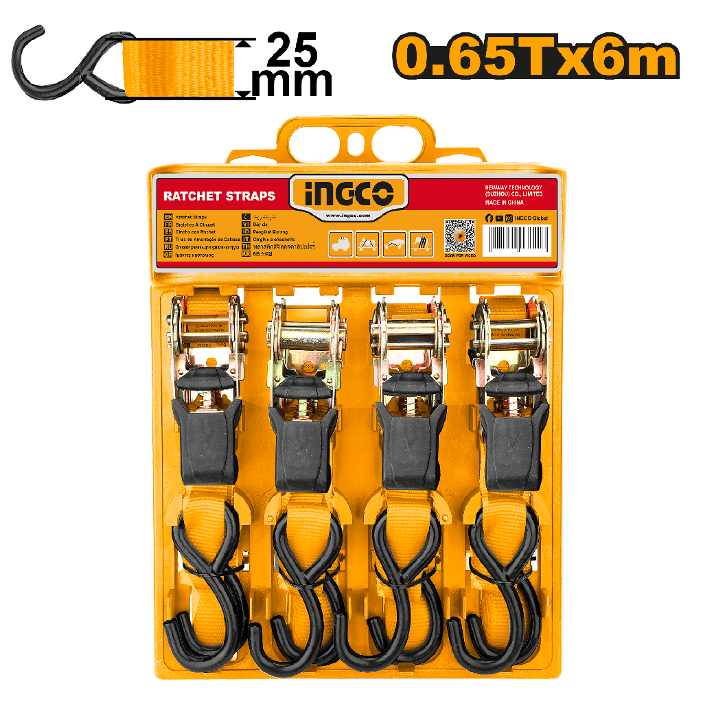 [AGOTADO] CORREA DE AMARRE 6M 0.65T SET 4 PCS