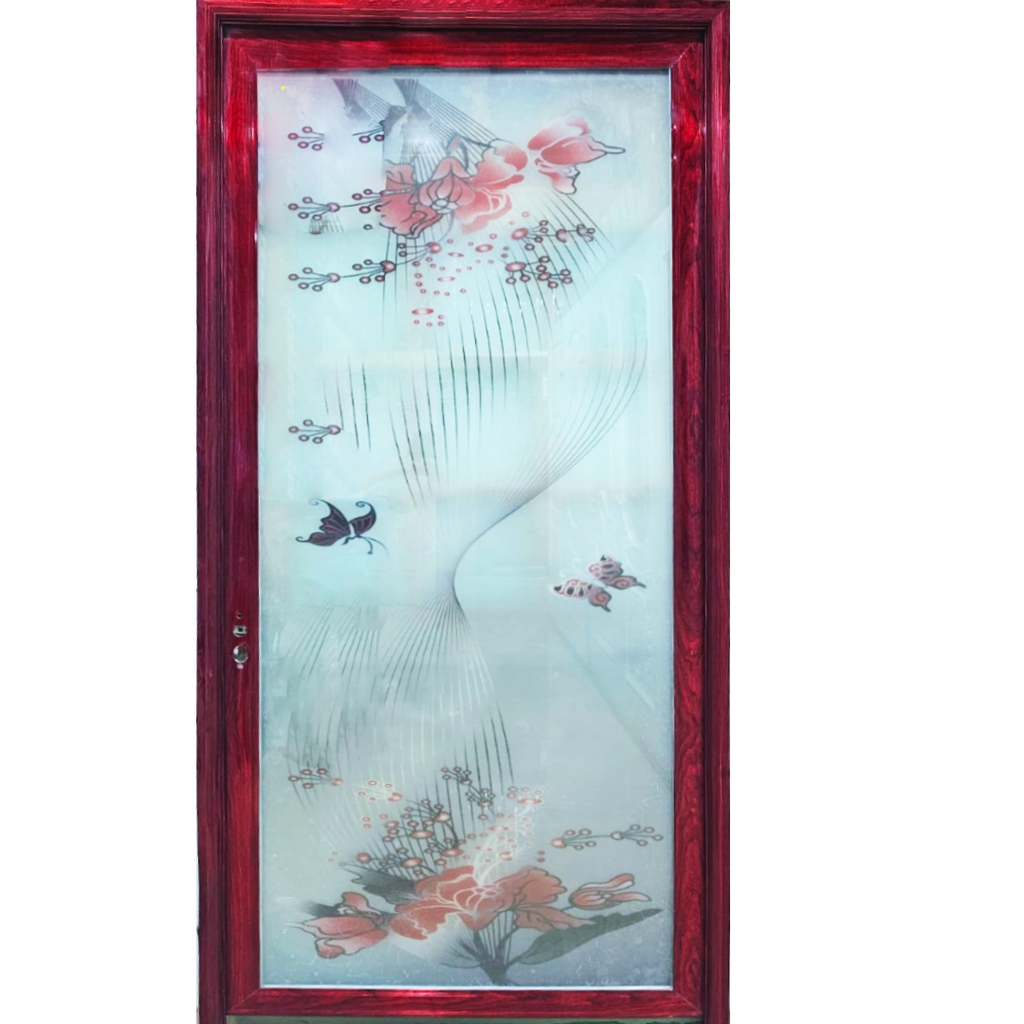 PUERTA 3 X 7 DE ALUMINIO FF-006 (PALO ROSA)