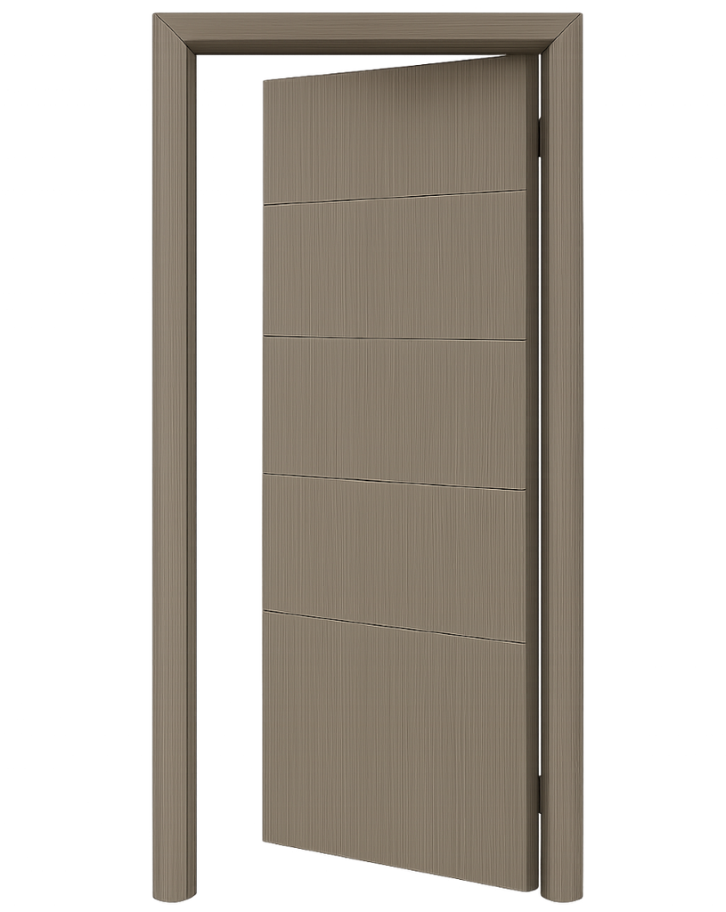 PUERTA DE INTERIOR MDF 2' X 7' C/MARCO - NOGAL 4 LINE BLACK