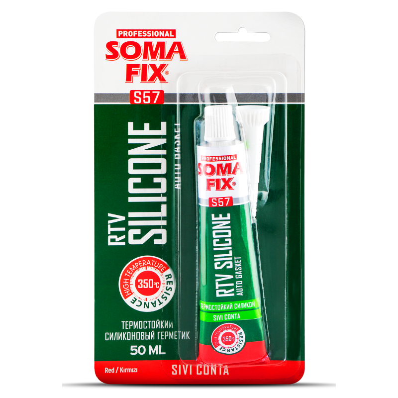 SOMAFIX SILICON RTV ALTA TEMP BLISTER - ROJO 50ML