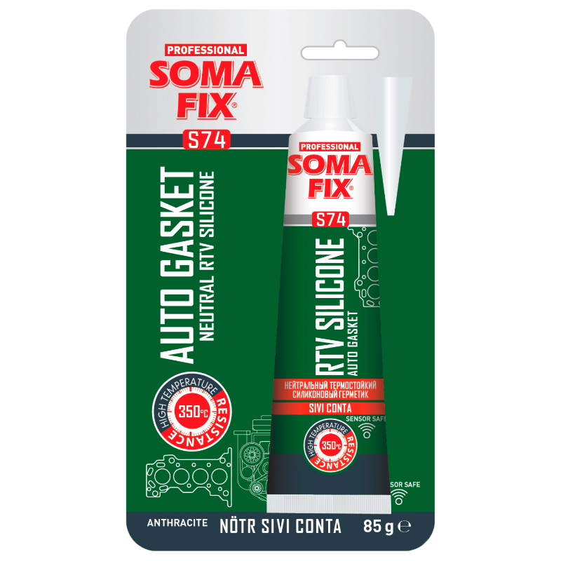 SOMAFIX SILICON RTV EMPAQUE AUTO BLISTER - GRIS 100GR