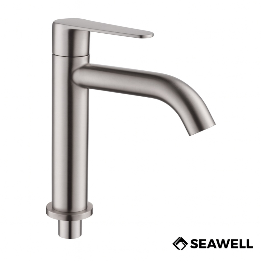 LLAVE DE LAVAMANO SENCILLA 300mm REF. 1207SS SEAWELL