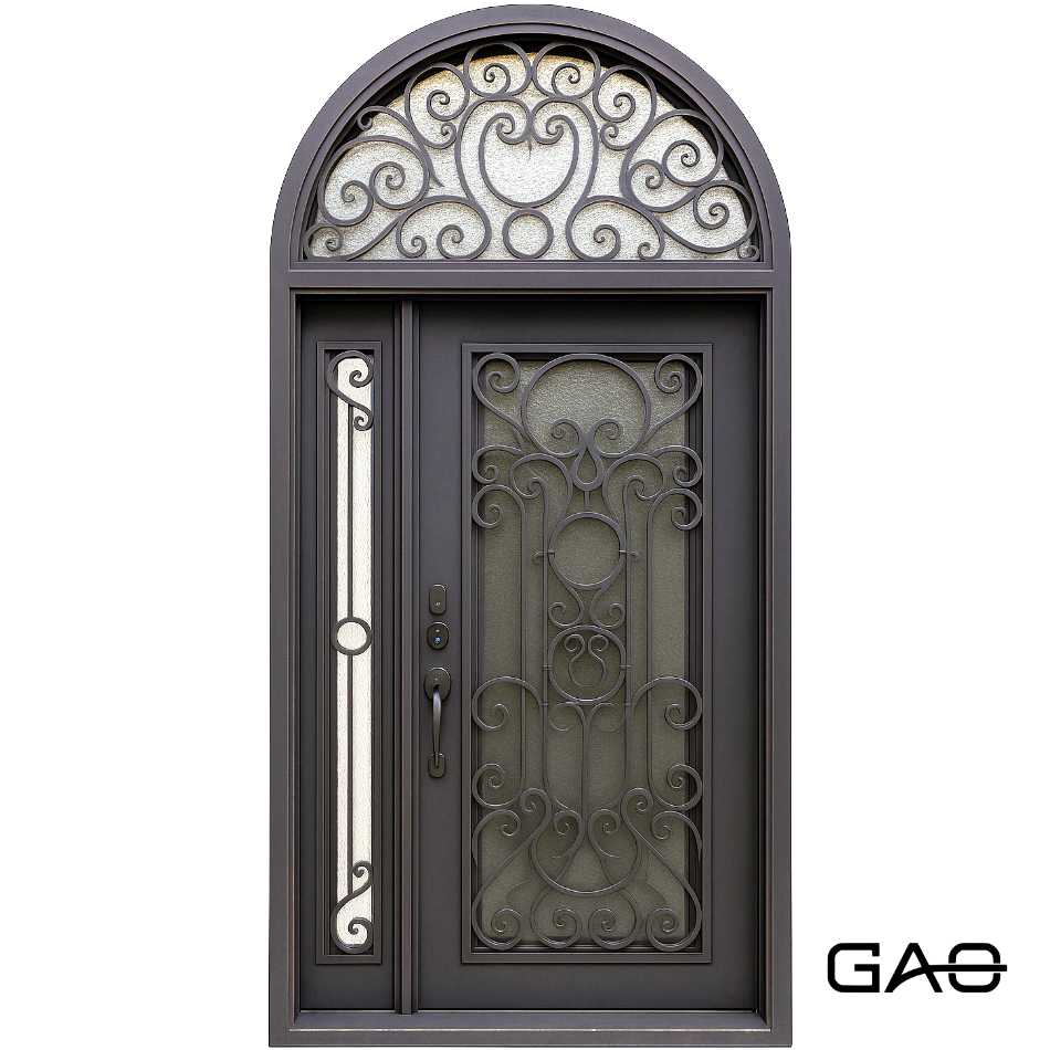 PUERTA DE ACERO FORJADO 2650X1200 REF. N-2020 (COBRE DERECHA)