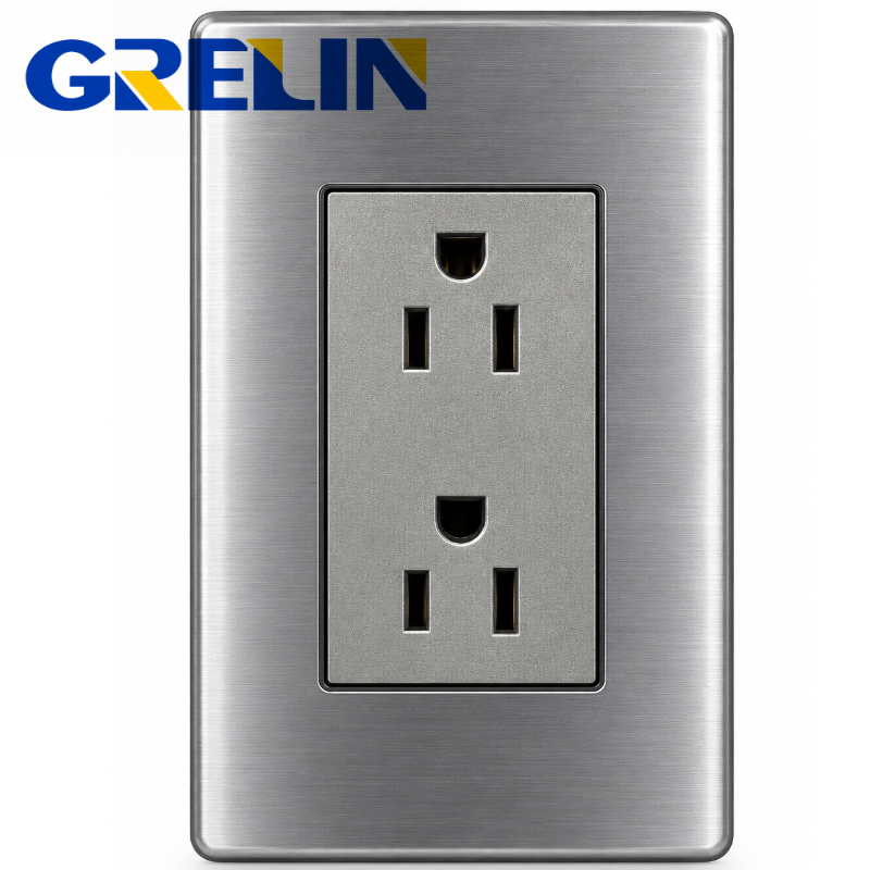  TOMA CORRIENTE 110V ACERO INOX. AD-06 GRELIN