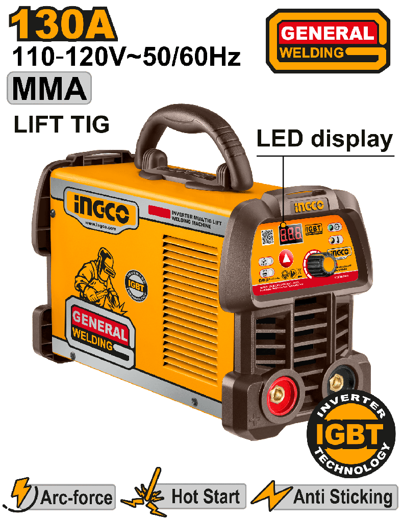 MAQUINA DE SOLDAR INVERTER MMA/TIG LIFT 110V 130A 