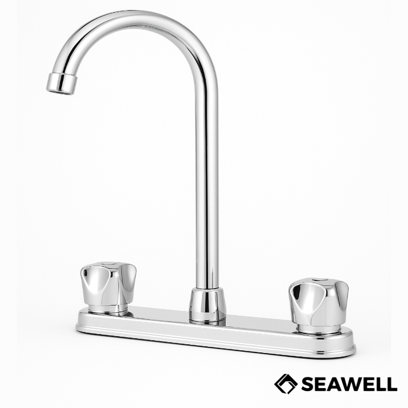 LLAVE DE FREGADOR DOBLE ACRILICO  8"REF.TZ8073 SEAWELL (250663-1)