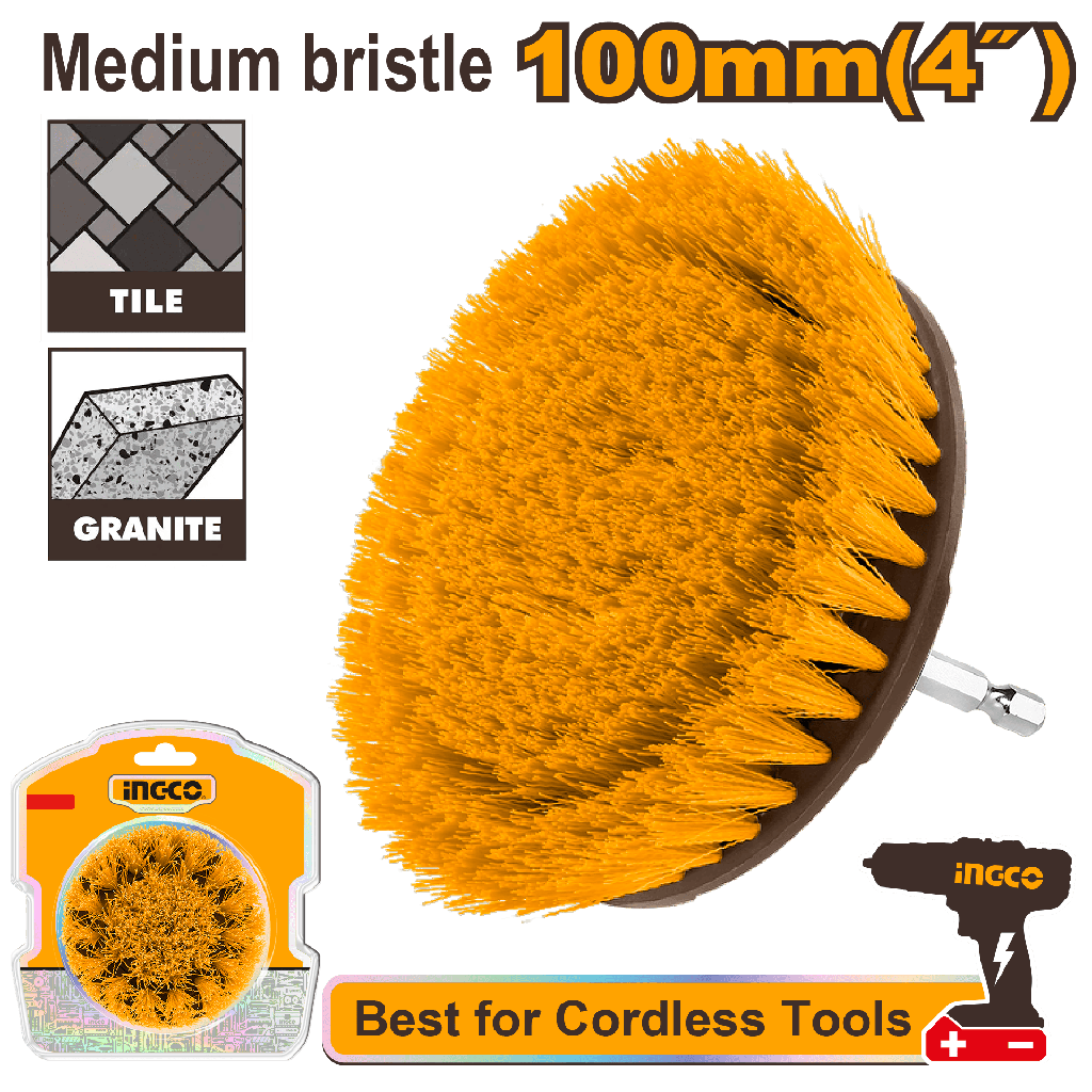 CEPILLO 4" P TALADRO CERDAS MEDIA 