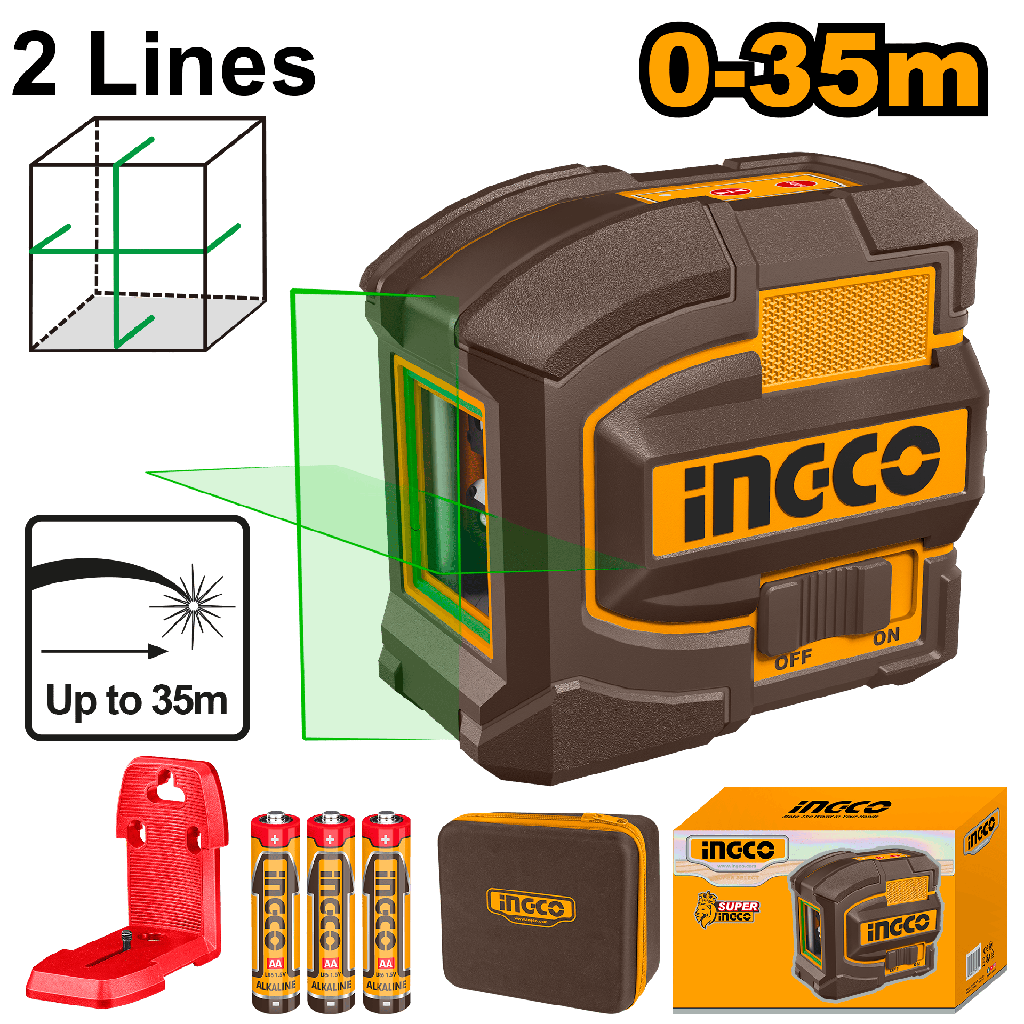 AUTONIVELADOR LASER ROJO 2 LINEAS 0-35M