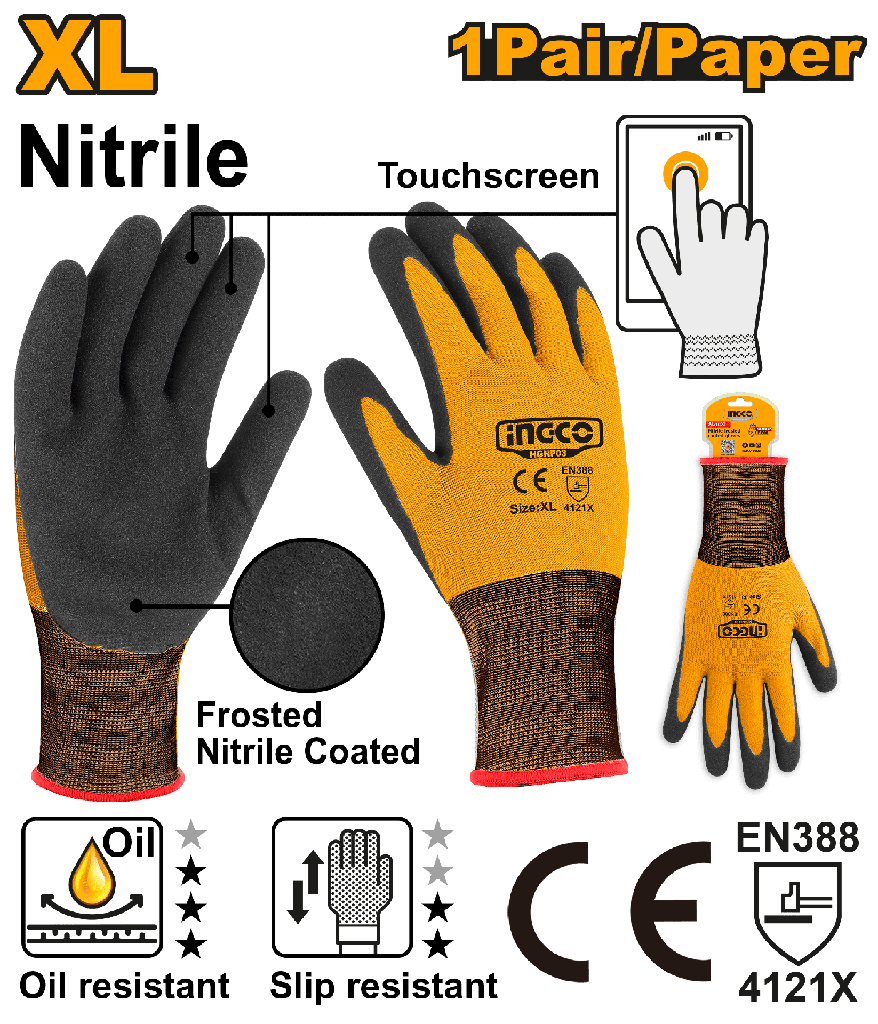 GUANTES CON REVESTIDO DE NITRILO XL