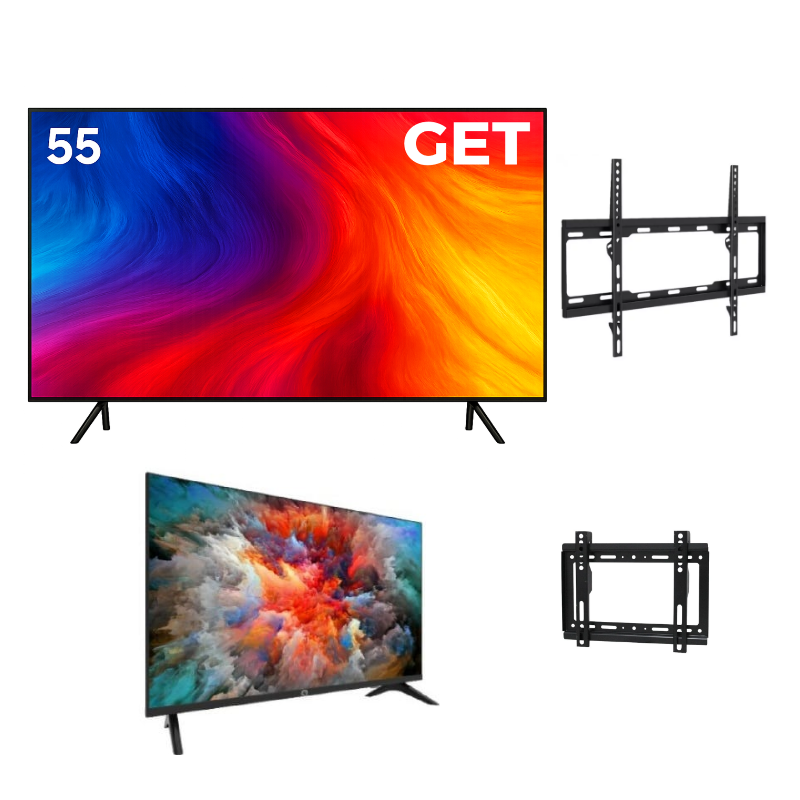PAQUETAZO - SMART TV GET 55" Y 32" CON SOPORTE