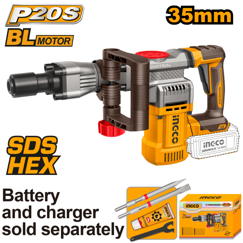 MARTILLO DEMOLEDOR 20V 16J 35MM SDS HEX