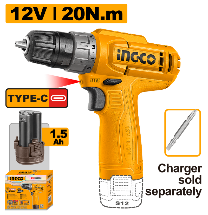 TALADRO 12V 3/8 20Nm 