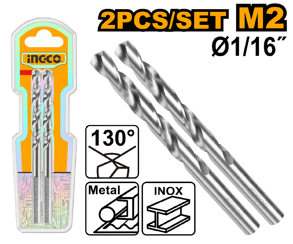 BROCA METAL M2 HSS 1/16" SET 2PCS