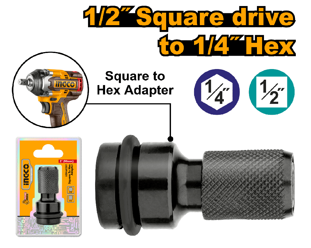 ADAPTADOR DE IMPACTO 1/2″ A 1/4″ HEX