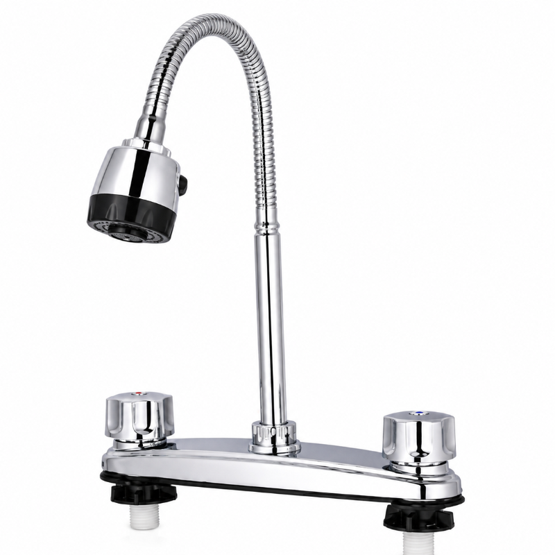 LLAVE FREGADOR DOBLE C/FLEX ACRILICO REF. FX-8003 SEAWELL