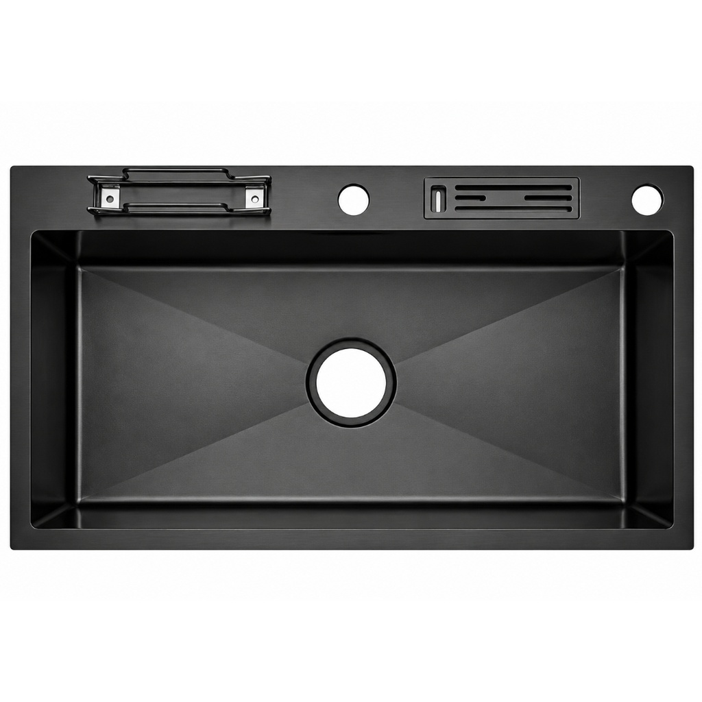 FREGADOR SENCILLO NANO BLACK (7546) 75CM X 45CM X 22CM  